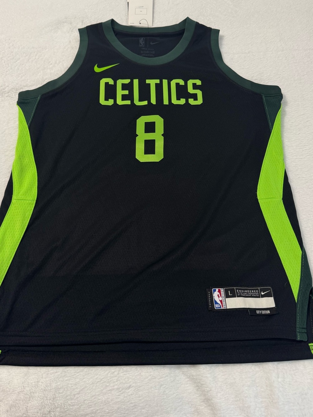 Nike Boys Boston Celtics Porzingis Dri-Fit City Edition Jersey Size L